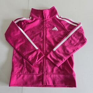 Adidas girls jacket in size 4 color pink long sleeve exellent condition